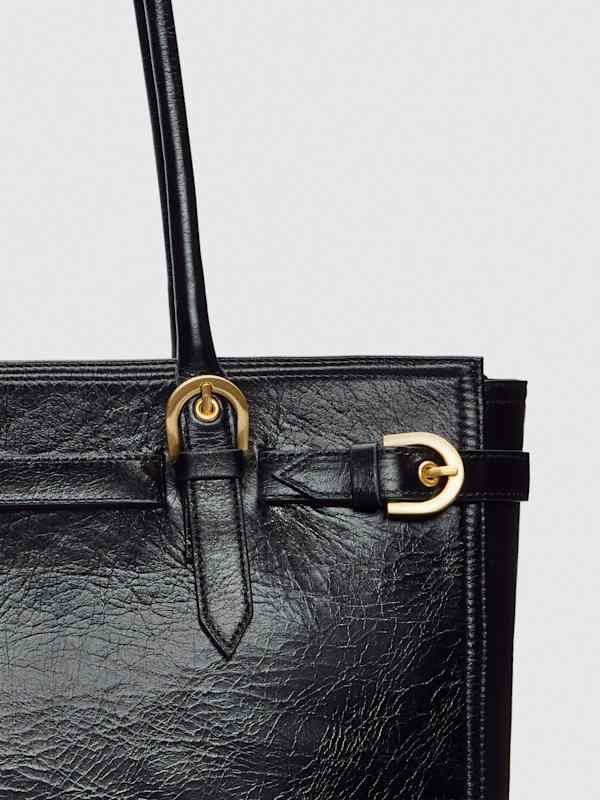 Beatrice Tote Bag - Black Leather