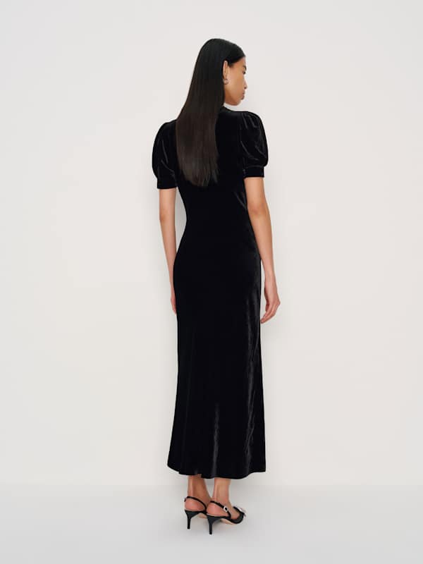 Camille Velvet Dress - Black