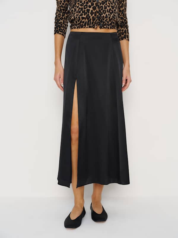 Zoe Silk Skirt - Black