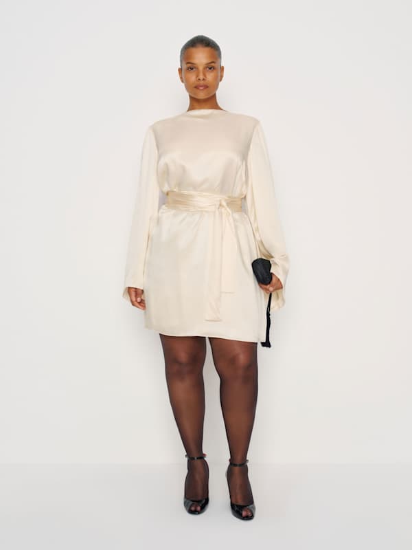 Astrid Silk Dress Es - Fior Di Latte