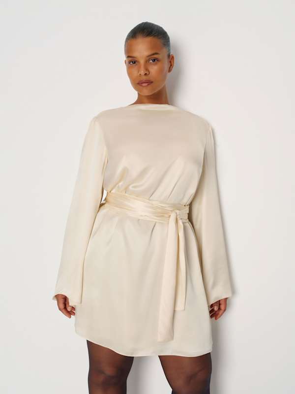 Astrid Silk Dress Es - Fior Di Latte