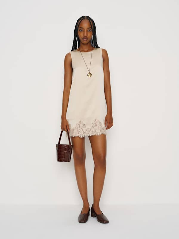 Jessalyn Silk Dress - Almond