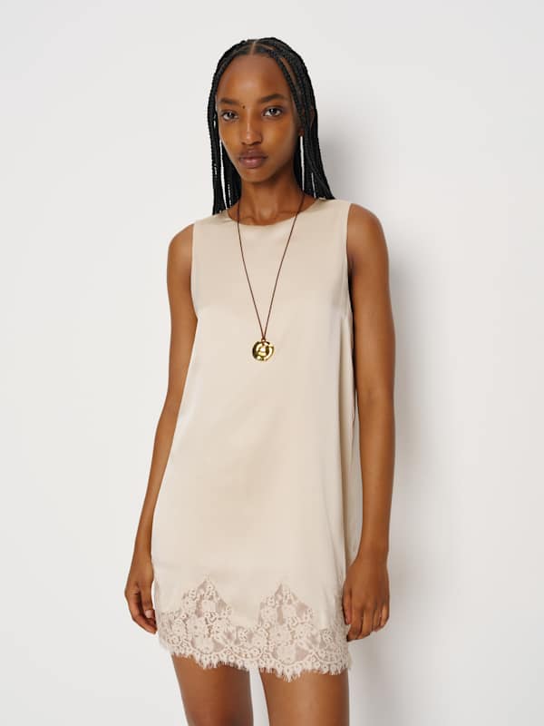 Jessalyn Silk Dress - Almond