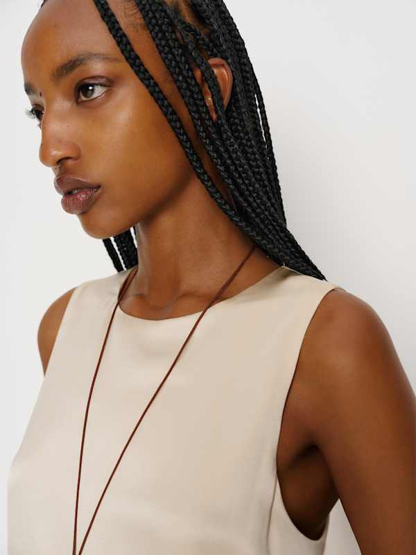 Jessalyn Silk Dress - Almond