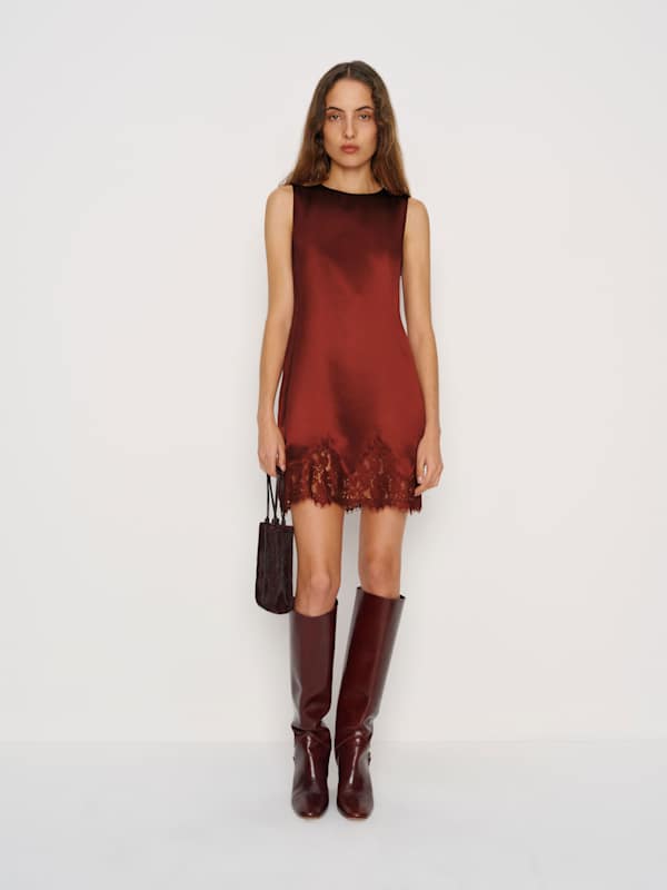 Jessalyn Silk Dress - Chianti