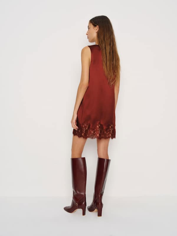 Jessalyn Silk Dress - Chianti