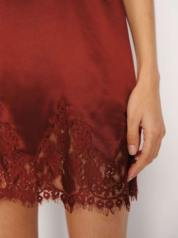 Jessalyn Silk Dress - Chianti