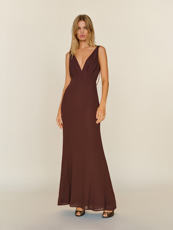 Petites Hugo Dress - Mahogany