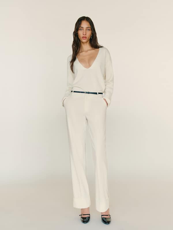 Pantalon Ella sp&eacute;cial Petites - Ivoire