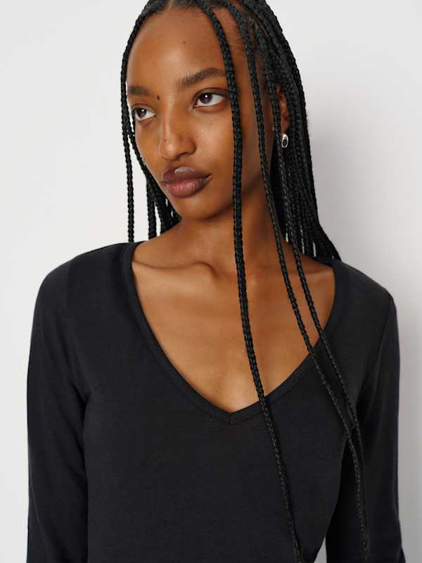 Jenna Long Sleeve Tee - Black