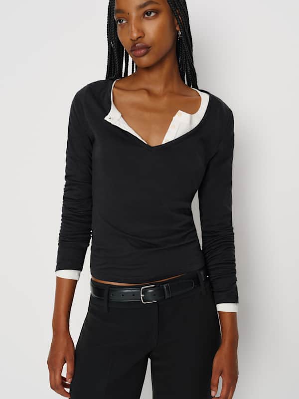 Jenna Long Sleeve Tee - Black