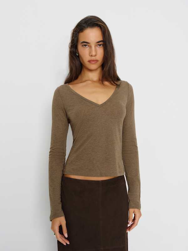 Jenna Long Sleeve Tee - Mixed Nuts