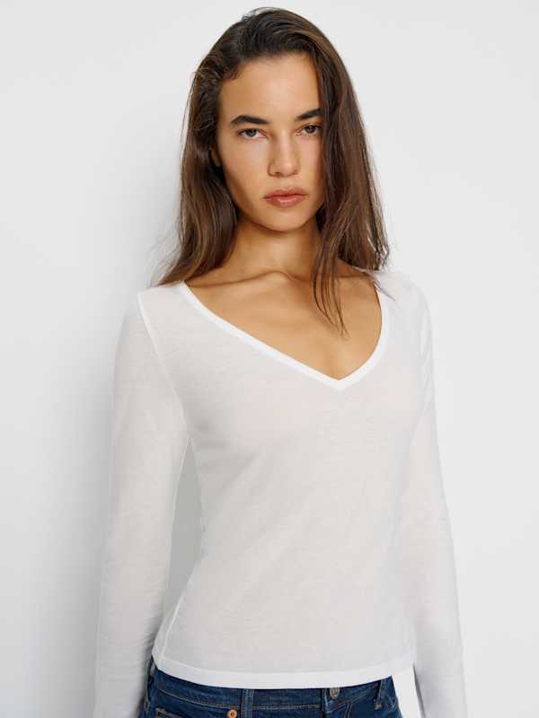 Jenna Long Sleeve Tee - White