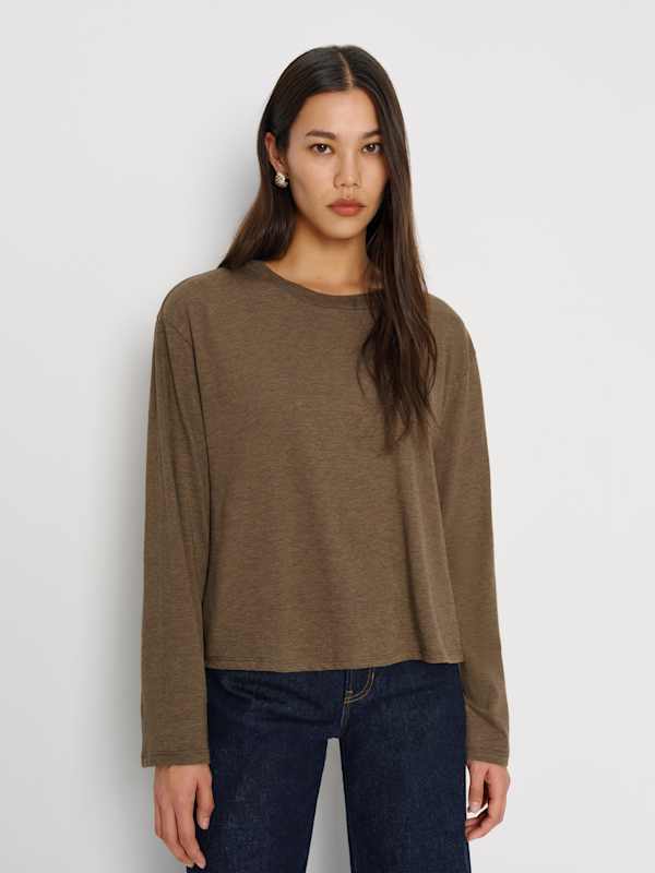 Liam Long Sleeve Oversized Tee - Mixed Nuts