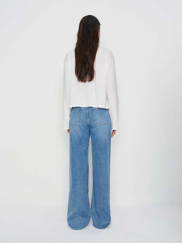 Liam Long Sleeve Oversized Tee - White