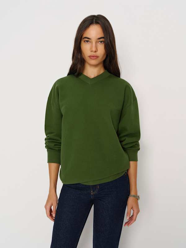 Bowie V Neck Sweatshirt - Grass