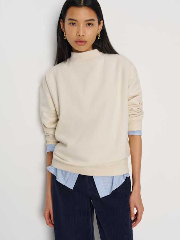Jade Mock Neck Sweatshirt - Almond