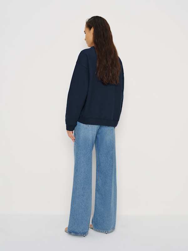 Jade Mock Neck Sweatshirt - Midnight