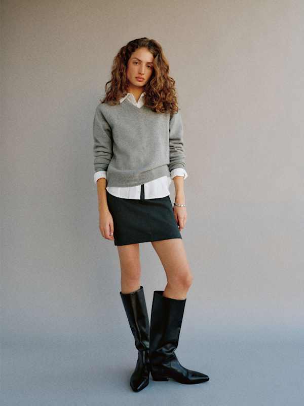 Theo Knit Skirt - Dark Grey