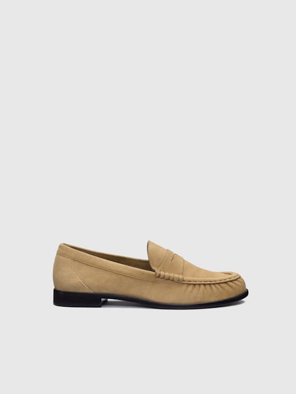 Francine Ruched Loafer - Hazel Suede