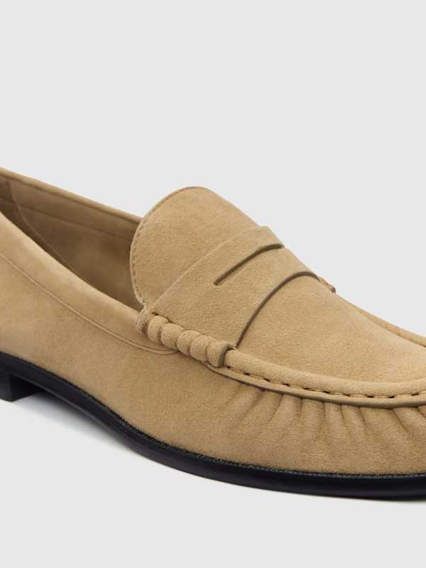 Francine Ruched Loafer - Hazel Suede