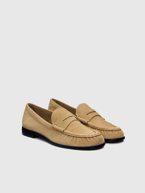 Francine Ruched Loafer - Hazel Suede