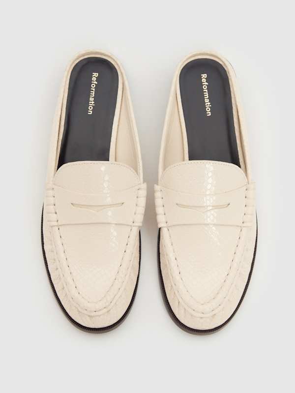 Francine Loafer Mule - Almond Watersnake