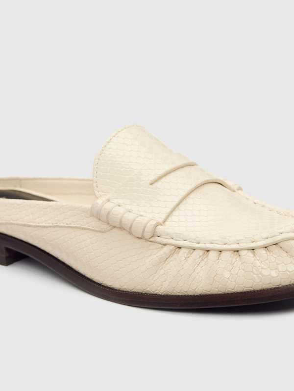 Francine Loafer Mule - Almond Watersnake