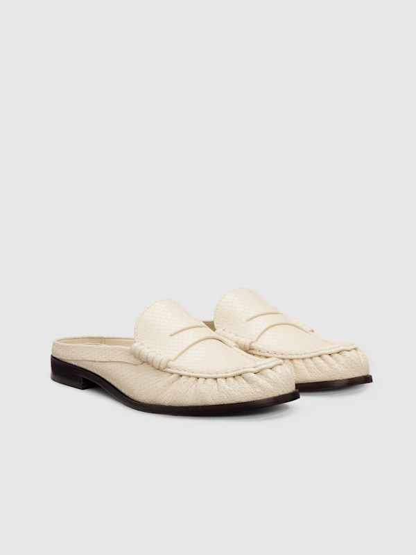 Francine Loafer Mule - Almond Watersnake