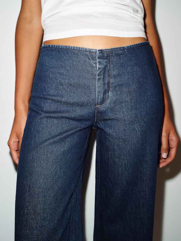 Talissa Stretch Low Rise Trouser Wide Leg Jeans - Huron