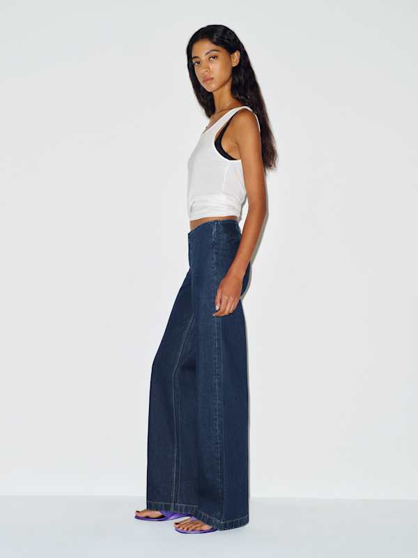Talissa Stretch Low Rise Trouser Wide Leg Jeans - Huron
