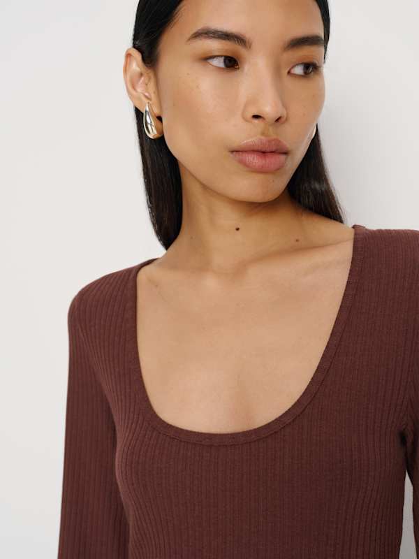 Rosalyn Knit Dress - Mahogany