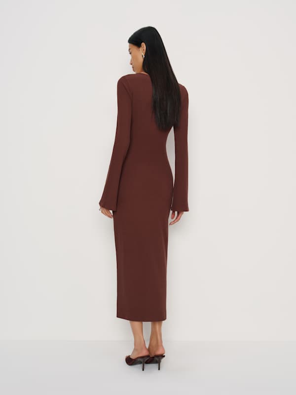 Rosalyn Knit Dress - Mahogany