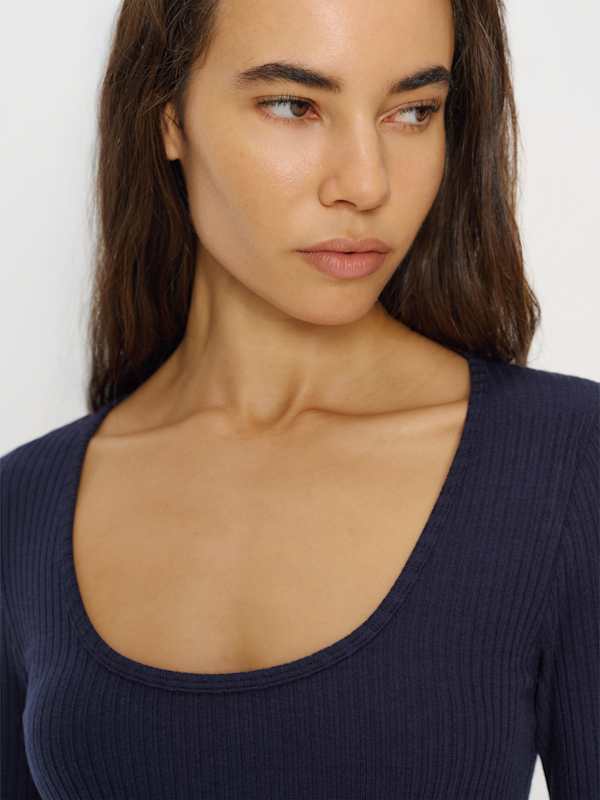 Robe en maille Rosalyn - Bleu nuit