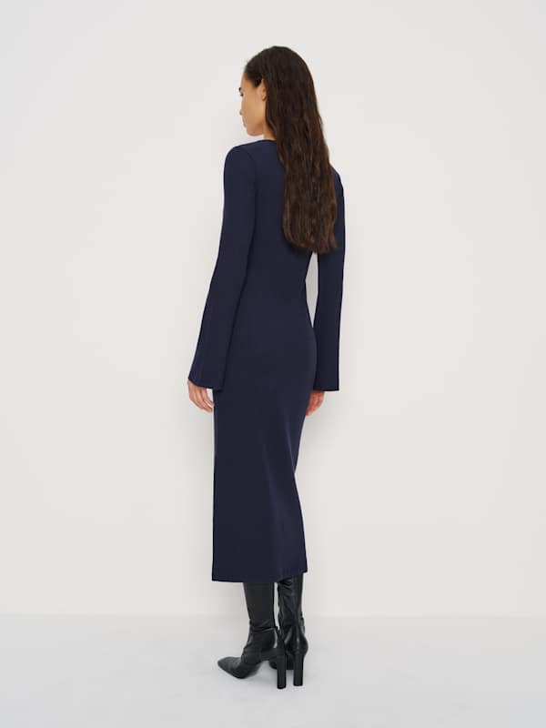 Robe en maille Rosalyn - Bleu nuit