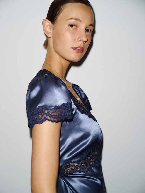 Romi Silk Dress - Cornflower