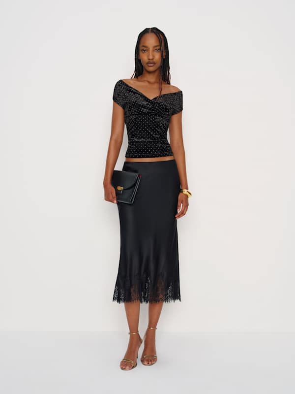 Lauryn Knit Top - Black Velvet