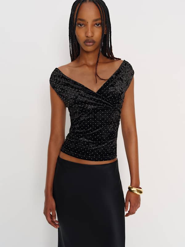 Lauryn Knit Top - Black Velvet