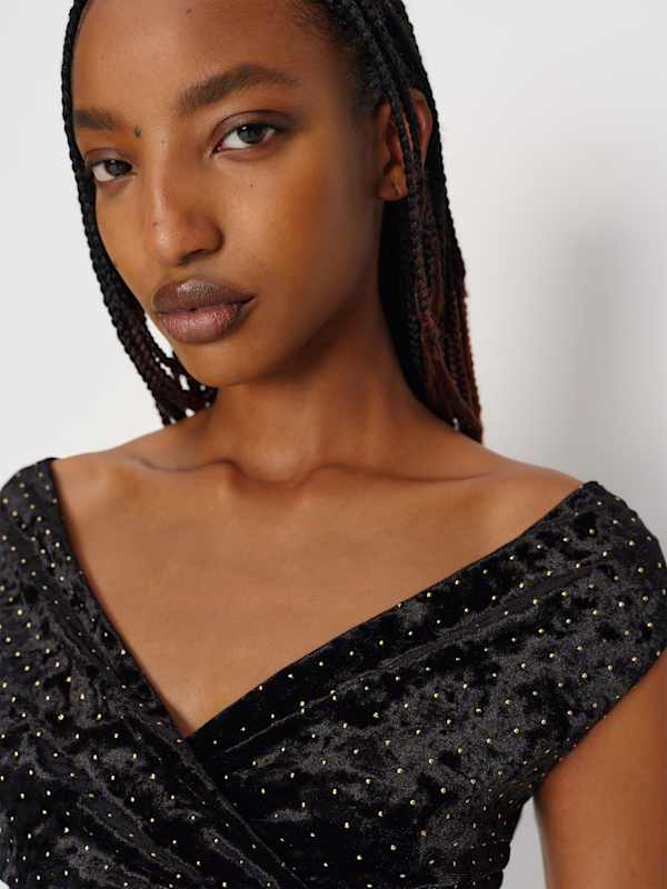 Lauryn Knit Top - Black Velvet