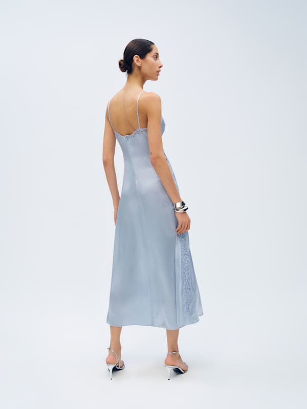 Ericka Silk Dress - Mineral