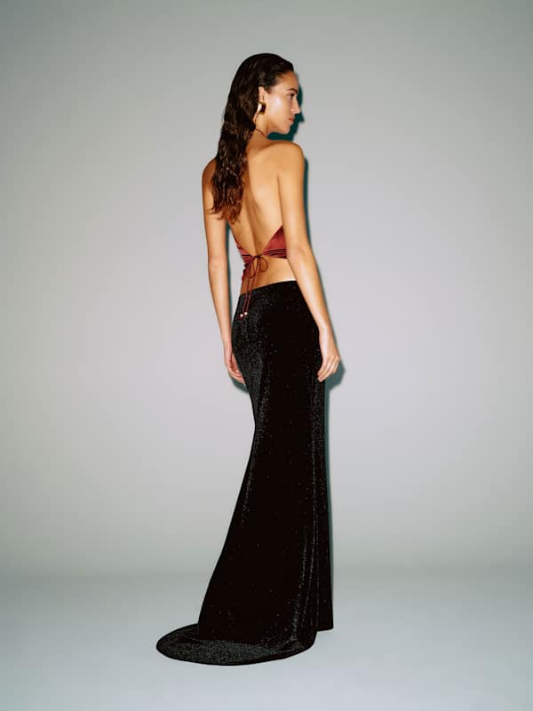 Jayne Knit Skirt - Black Velvet