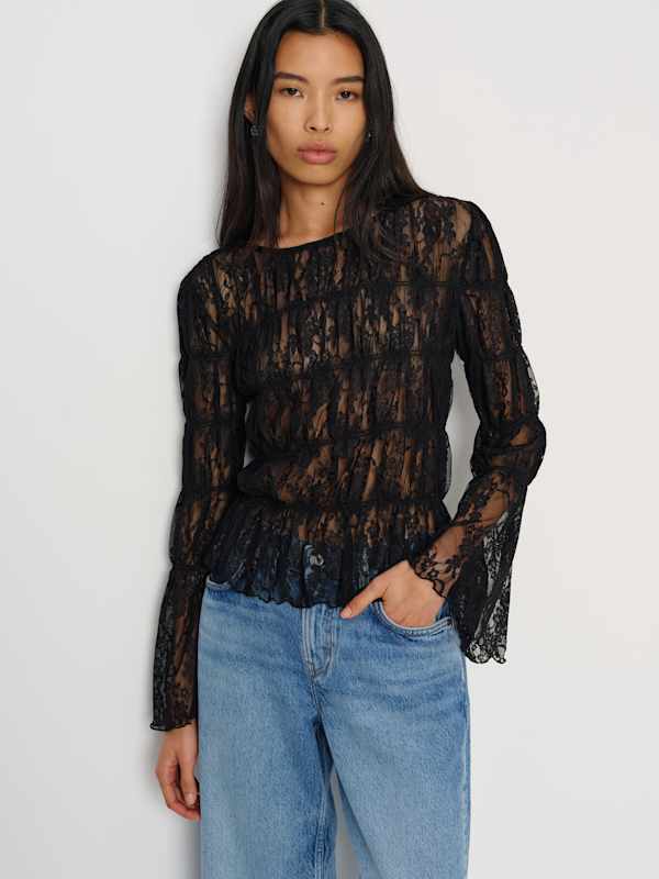 Laramie Knit Top - Black Lace