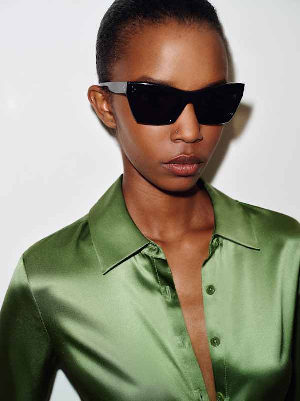 Raya Fitted Silk Shirt - Jade Green