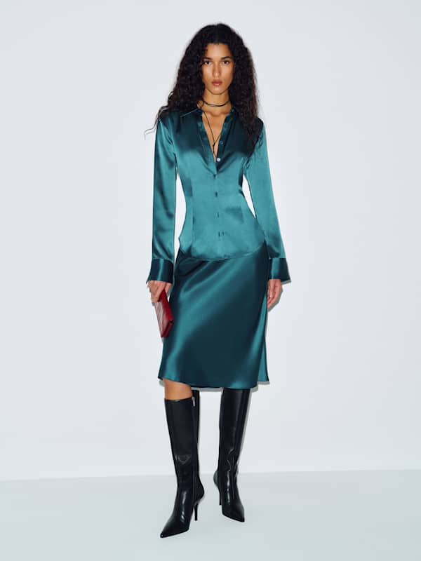 Raya Fitted Silk Shirt - Vitrine