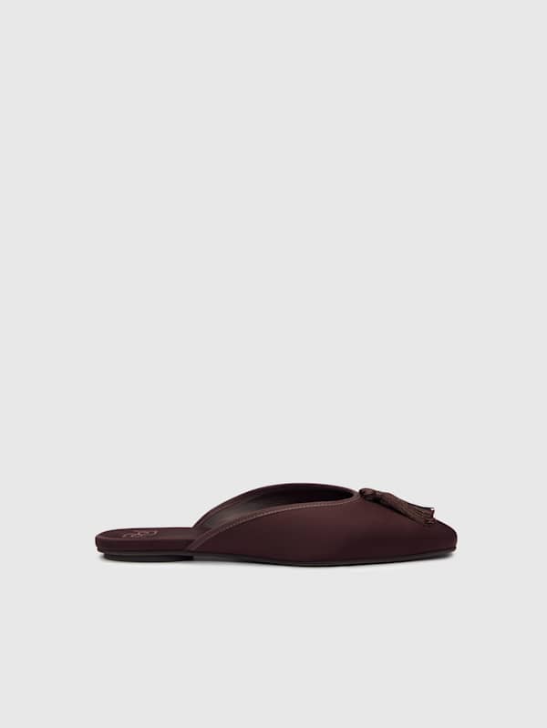 Priya Flat Mule - Cafe Satin
