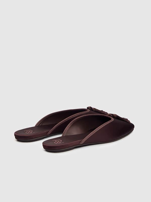Priya Flat Mule - Cafe Satin