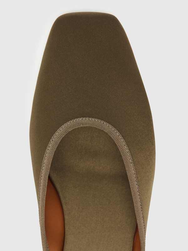 Priya Flat Mule - Pickle Satin