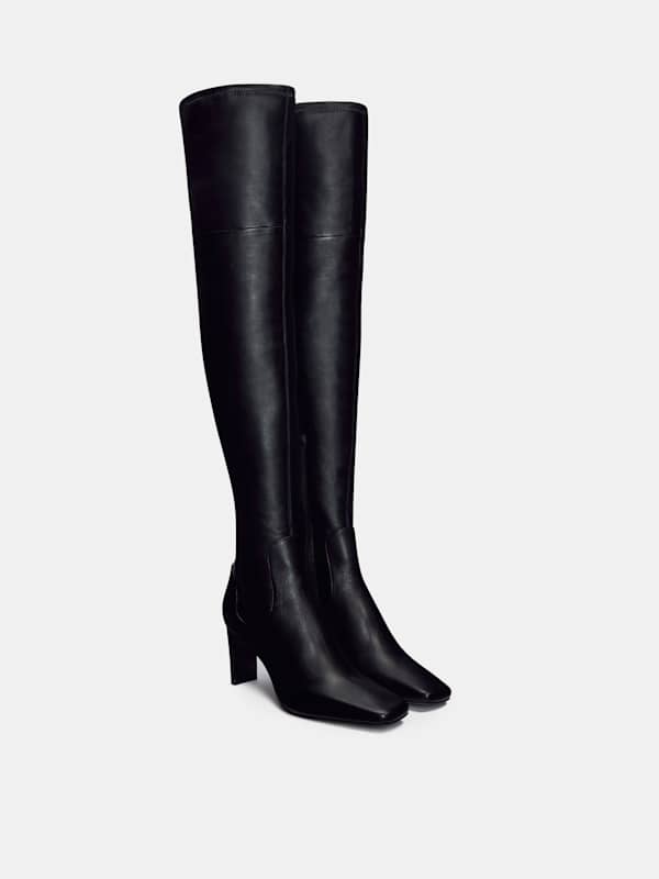 Cuissardes stretch Claudette - Cuir stretch noir