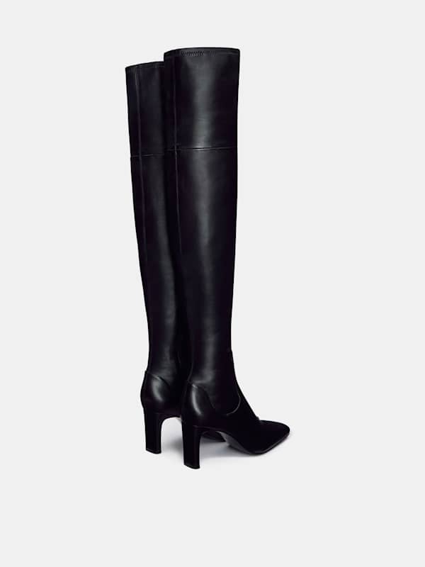 Cuissardes stretch Claudette - Cuir stretch noir