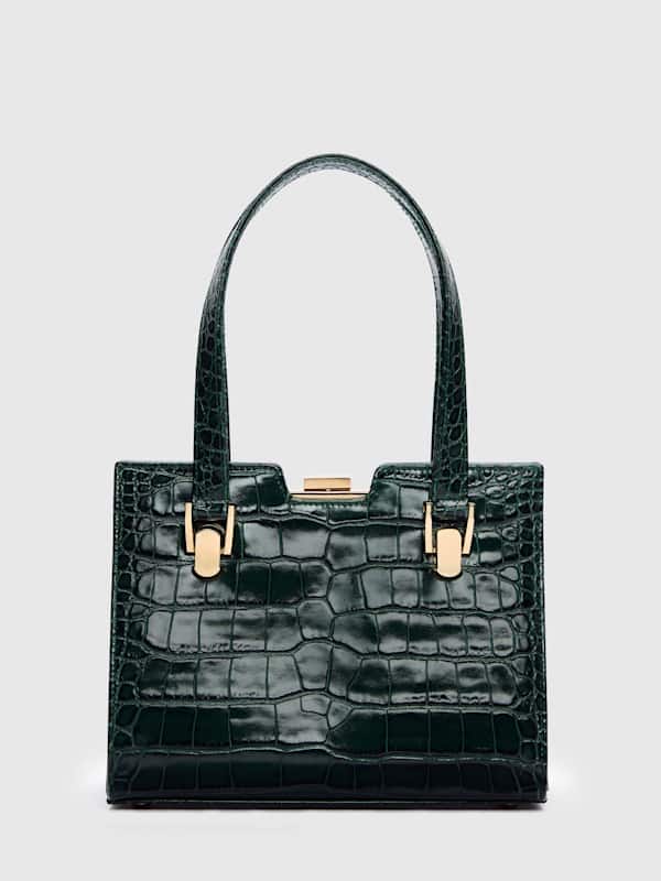 Nara Shoulder Bag - Emerald Croc